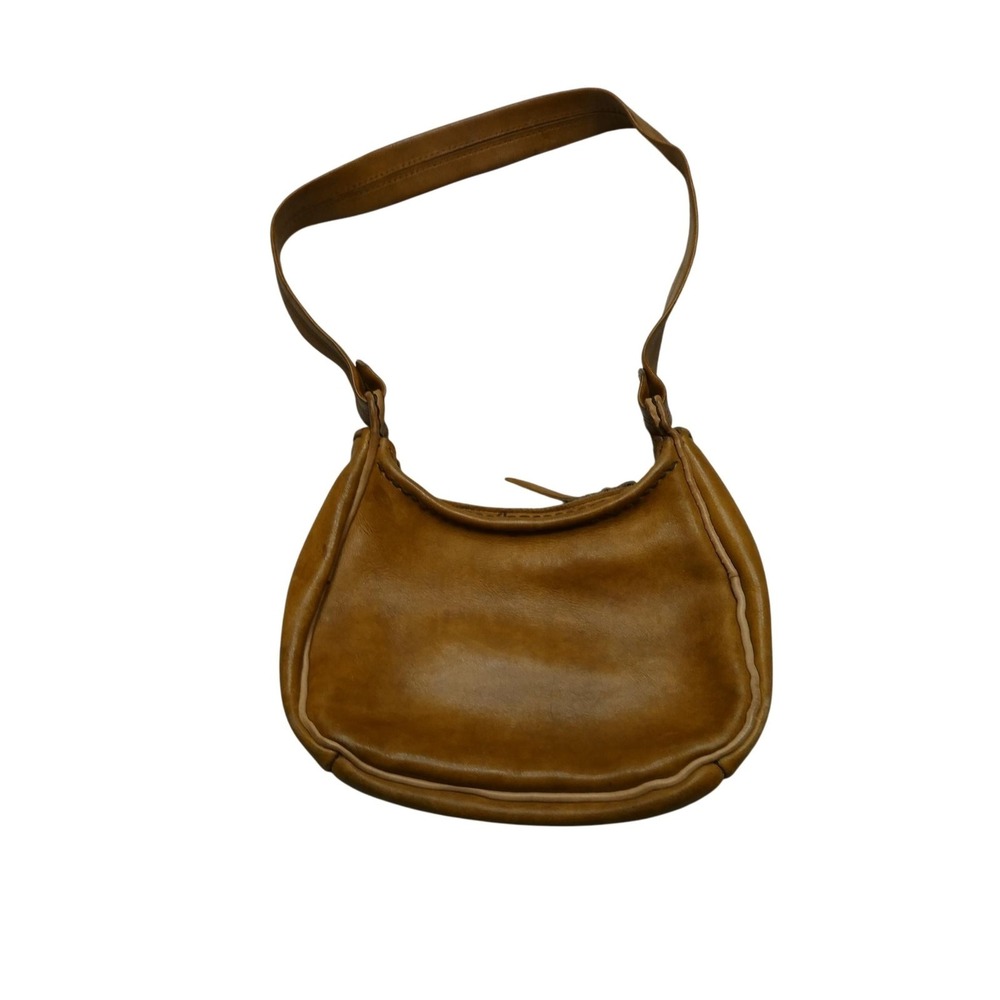Leather Shoulder Bag Womens‎ Small Tan Hobo Purse Zip Top Raw Suede Lining Boho